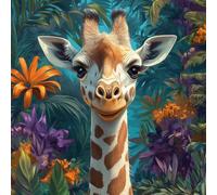 Giraffe Diamond Painting Kits for Adults, Personalised Diamond Art Flower Mosaic Kit, DIY Full Drill Dimond Art for Adults, Craft Kits for Kids, Crystal Gifts for Women, Home Decor 50x50cm 5-931