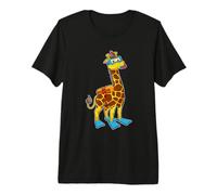 Giraffe Diver Snorkel Diving Premium T-Shirt