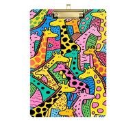 Giraffe Doodle Art clipboard Printed Plastic for Nursing Student Trade Quest Tabla para escribir con Clip Size 9 x 12