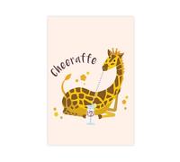 Giraffe Drinking Beverage through A Straw Art Canvas Poster Bedroom Decor Landscape Office Room Decor Gift 8" L X 12" W