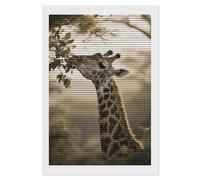 Giraffe Eating Leaves Diamond Art Kits for Adults 8"x12" DIY Diamond Painting Kit for Beginners Gem Art Painting with Round Full Drill Diamonds DIY Paint Paintings for Home Wall Decor Gift