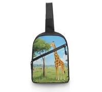 Giraffe Eating Leaves Sling Bag Cross Body Bag Waist Pack