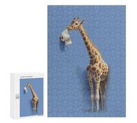 Giraffe Eating Toilet Paper Puzzle 1000 Teile Schwer Puzzle Spielzeug Lernspiel Impossible Herausforderungsspielzeug Für Erwachsene Kinder 300 PCS