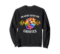 Giraffe ECG My Heart Beats For Giraffes Sweatshirt
