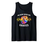 Giraffe ECG My Heart Beats for Giraffes Tank Top