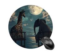 Giraffe Elephant Sea Moon Mouse Pad Waterproof Non-Slip Rubber Base Round Mouse Mat Gaming Mousepad