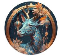 Giraffe Enchantment Spells Puzzles for 1000 Piece 1000-Piece Round Jigsaw Puzzle Ideal for Lover, Perfect Christmas, New Year, Valentine's Gift (67.5x67.5cm)