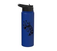 Giraffe Face Funny Black Sunglasses Groovy Animals Ink 60s Stainless Steel Insulated Water Bottle