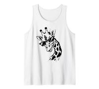 Giraffe Face Funny Black Sunglasses Groovy Animals Ink 60s Tank Top