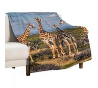 Giraffe Family Blanket, Soft Flannel Fleece Blankets Quick-Dry, Lightweight Throw Blanket for Couch, Bed, Office & Travel, Ideal Gift for Family & Friends, 30"x50"