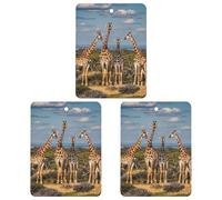 Giraffe Family Car Air Freshener, 3 Pcs Square Hanging Air Freshener Cards, Long Lasting Fragrance Scented Cards for Car, Home, Office Gray-style