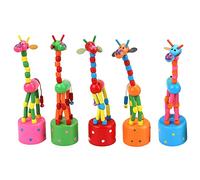 Giraffe Finger Puppets Wooden Cute Colorful Cartoon Giraffe Thumb Push Puppets Swing Dancing Body Giraffe Desktop Toys For Kids Toddlers 3 + Year Old Boys Girls (One Size)