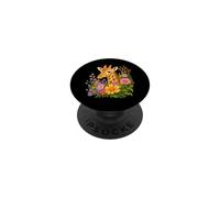 Giraffe Flower Floral Cute Giraffe Lover PopSockets Adhesive PopGrip