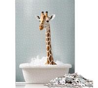Giraffe Funny Animal Puzzles 500 Piece Wooden Puzzle for Adults And Teenager Family Game for Adults And Teenagers 500pcs (52x38cm)