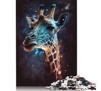 Giraffe Galaxy Puzzle Difficult Challenge 100 Percent Recycled Cardboard Jigsaw Puzzle for Adults Teen 1000pcs (75x50cm)