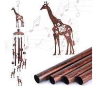 Giraffe Gift Wind Chimes for Outside, Outdoors Metal Giraffes Windchimes with S Hook for Birthday Home Patio Porch Backyard Yard Garden Decoration, Memorial Giraffes Gifts for Women Men Mom Grandma