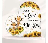 Giraffe Gifts 4x4 Inch Giraffe Plaque Thanksgiving Christmas Birthday Giraffes Lover Gifts for Girls Women