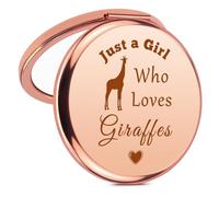 Giraffe Gifts Compact Mirror Giraffe Lover Gift for Girls Women Animal Lover Themed Makeup Mirror Christmas Birthday Gift for Teens Daughter Sister Bestie Friend Friendship Inspirational Gifts