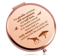 Giraffe Gifts for Girl Folding Makeup Mirror Giraffe Lover Gift for Girls Women Animal Lover Theme Compact Mirror Birthday Gift for Women Daughter Inspirational Pocket Makeup Mirrors for Friends