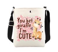 Giraffe Gifts for Women Giraffe Crossbody Bag Gifts for Giraffe Lovers peace love giraffes Cross Body Bucket Bag (241031 Giraffe Crossbody)