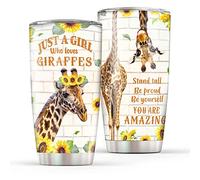 Giraffe Gifts, Giraffe Tumbler 20oz, Giraffe Gifts for Giraffe Lovers Insulated Stainless Steel Cup Tumblers with Lids and Straws, Birthday Gifts for Women Girls Giraffe Themed Coffee Travel Mug