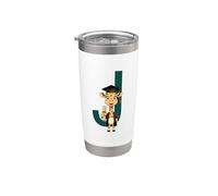 Giraffe Graduation Letter J Animal Alphabet Stainless Steel Insulated Tumbler