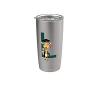 Giraffe Graduation Letter L Animal Alphabet Stainless Steel Insulated Tumbler