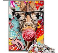 Giraffe Graffiti Adult Jigsaws 1000 Pieces Difficult, Challenging Game And Family Play Educational Game for Birthday, Chrismas (26x38cm)