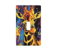 Giraffe Graffiti Street Art Light Switch Cover Decorative Single Toggle 1 Gang Wall Plate for Kitchen Farmhouse Bedroom Bathroom Art Decor