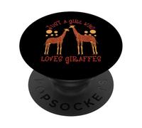 Giraffe Graphic - Just a Girl Who Loves Giraffes PopSockets Adhesive PopGrip