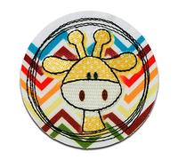 Giraffe Head Animal - Iron on Patches Adhesive Emblem Stickers Appliques, Size: 5,9 x 5,9 cm