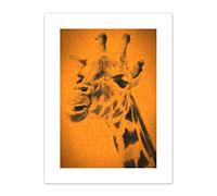Giraffe Head Illustration Canvas Wall Art Print