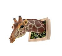 Giraffe Head Wall Art Decoration, 3D Wall Mounted Giraffe Sculpture, Giraffe Figurine Photo Frame Wall Decor, Wall Hanging Pendant Ornament, Indoor/Outdoor Yard Wall Crafts Statue for Home (Yellow)