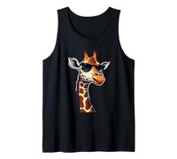 Giraffe Head with Sunglasses - Cartoon Animal Art Tank Top
