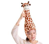 Giraffe Headgear Hat - Giraffe Headgear Hat, Three-Dimensional Giraffe Head Cap for Filled Giraffe Costume Cap | Party Dressing Supplies Headwear for Party, Carnival, R