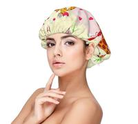 Giraffe Heart Flower Butterfly Bonnet for Hair Protection, Sleep Cap for Women and Men, Soft Satin Sleep Cap with Elastic Band Black, Black, One size