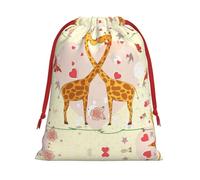 Giraffe Heart Flower Butterfly Christmas Drawstring Gift Bags Large Size Xmas Goody Wrapping Bags Valentine Favors Party