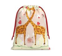 Giraffe Heart Flower Butterfly Print Convenient Drawstring Gift Wrapping Bag Lightweight Comfort Suitable All Occasions