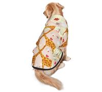 Giraffe Heart Flower Butterfly Print Dog Hoodie Pet Sweatshirt, Warm, Soft And Breathable Hooded Clothes For Medium To Large Dogs, Easy-To-Wear Design, For Winter And Fall