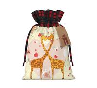 Giraffe Heart Flower Butterfly Print Gift Reusable Bags Festive Drawstring Pouches Birthday Wedding Family Gatherings