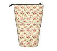 Giraffe Heart Flower Butterfly Print Telescopic Pencil Case Portable Bag Makeup Pouch Stationery Organizer Office Travel