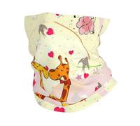 Giraffe Heart Flower Butterfly Print Windproof Neck Gaiter, Warmer Scarf Breathable Half-Face Mask Ski Mask Unisex For Outdoor