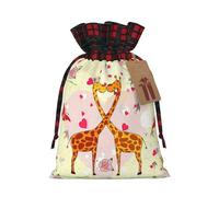 Giraffe Heart Flower Butterfly Print Xmas Drawstring Gift Bag Wrapping Needs For Christmas Bags Holiday Party Favors
