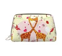 Giraffe Heart Flower Butterfly Toiletry Pouch, Travel-Friendly Makeup Organizer for Makeup Brushes, Lipsticks