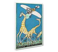 Giraffe Hunt By Moriz Jung Canvas Print | Gallery Wrapped 30mm Frame Wall Art | 30x20 inches | Ready to Hang | Classic Animals Picture | Living Room Bedroom Lounge Office