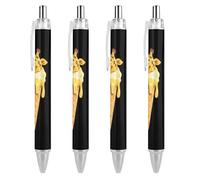 Giraffe Ice-cream Ballpoint Pen for Men Women 4 PCS | Funny Retractable Medium Point 0.5mm Pen with Soft Grip Smooth Writing