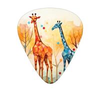 Giraffe Illustration guitar pick set, 3 different thicknesses, 12 pieces for a variety of instruments