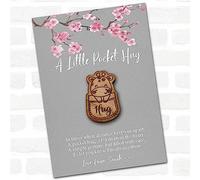 Giraffe in A Pocket Grey Pink Blossom Personalised Gift Pocket Hug