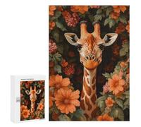 Giraffe in Bloom Jigsaw Puzzle for Adults And Families, 300 PCS, A Creative Way to Unwind after A Busy Day, for Cosy Nights