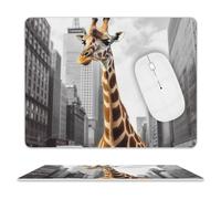Giraffe in New York Mouse Pad Ultra Thin, Leather Mousepad with Waterproof Smooth Surface, Anti Slip Mouse Pad for Gaming, Office & Home 11.8"x9.8"
